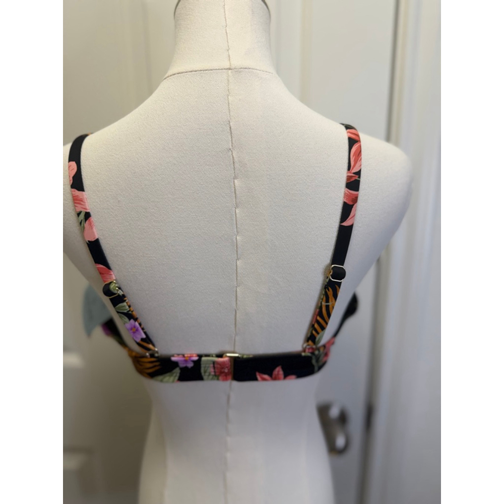 NWT Shade & Shore Tropical Floral Underwire Bikini Top 34C Adjustable Strap Swim - Picture 4 of 8